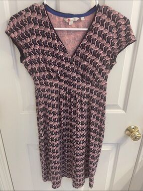 Boden Dress with Pink Flamingo Print